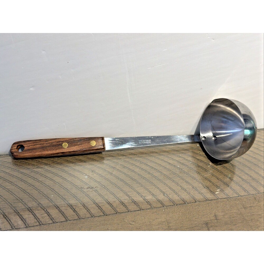 Robinson Soup Ladle Stainless Steel Wood Handle USA Vintage Robinson Knife Co